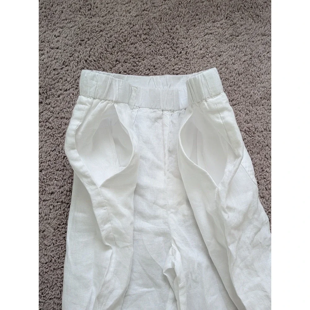 Quince 100% European Linen Pants White Womens Medium (Fits 30x25) NWT